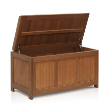 Furinno Tioman Outdoor Hardwood Storage Deck Box Chest, Natural