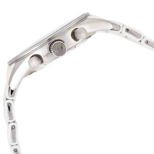 Armani EMPORIO ARMANI MEN'S AR5859 WHITE RUBBER STRAP WHITE DIAL SILVER CASE 2
