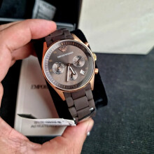 EMPORIO ARMANI WOMEN'S AR5891 BROWN STRAP BROWN DIAL ROSE GOLD CASE