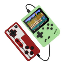 (Green with gamepad) Retro Portable Mini Handheld Video Game Console 8-Bit 3.0 Inch LCD Color Kids Game Player Built-in 500 games For Kid Xmas Gift