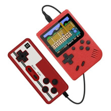 (Red with gamepad) Retro Portable Mini Handheld Video Game Console 8-Bit 3.0 Inch LCD Color Kids Game Player Built-in 500 games For Kid Xmas Gift
