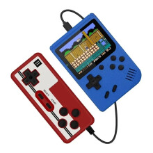 (Blue with gamepad) Retro Portable Mini Handheld Video Game Console 8-Bit 3.0 Inch LCD Color Kids Game Player Built-in 500 games For Kid Xmas Gift