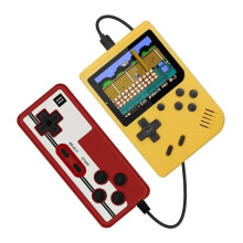 (Yellow with gamepad) Retro Portable Mini Handheld Video Game Console 8-Bit 3.0 Inch LCD Color Kids Game Player Built-in 500 games For Kid Xmas Gift