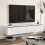 Homcom HOMCOM Wall Mounted TV Stand Unit with Storage and High Gloss Effect, White 8
