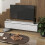 Homcom HOMCOM Wall Mounted TV Stand Unit with Storage and High Gloss Effect, White 7