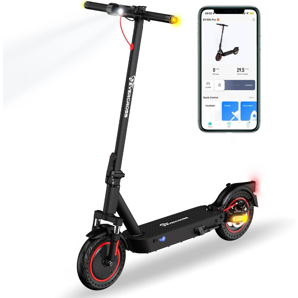 Electric Scooter App Control, 10'' Foldable 500W E HITWAY EV10K pro