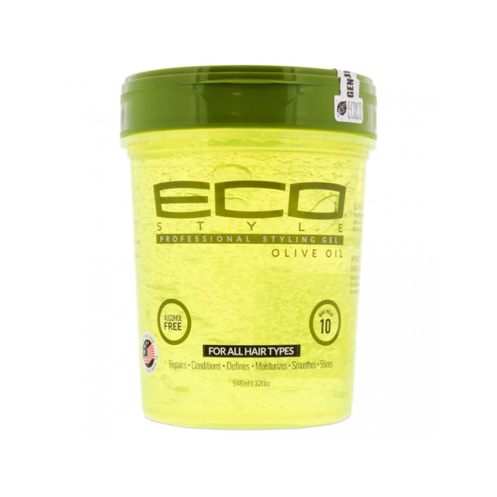 ECO STYLE Olive Oil Gel  Nourishing Hair Styling Gel 100% pure olive oil for deep conditioning while maintaining maximum hold 8oz