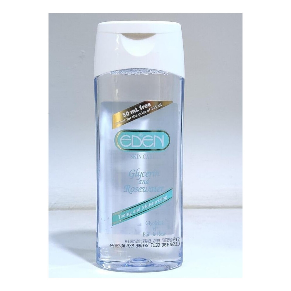 Eden Glycerine & Rosewater 275ml | Cooling & Refreshing Tonic Lotion | Softens & Moisturizes Skin
