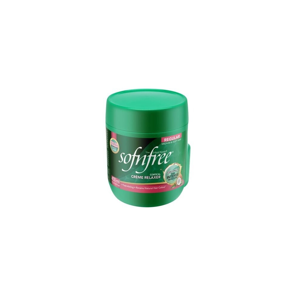 Clere Sofnfree Corticol Creme Relaxer REGULAR Best Suited for Coarse hair Enriched With Aloe Milk 450ml