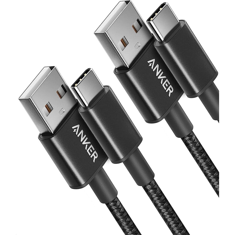 Anker USB C Charger Cable, 2-Pack 3 ft (0.9 m) USB to USB C Cable USB A to USB C Braided Phone Charger Cable for iPhone 15 (Standard Charging)