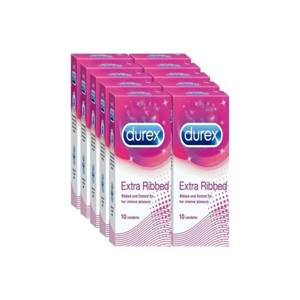 10-Pack Extra Ribbed Condoms for Maximum Pleasure