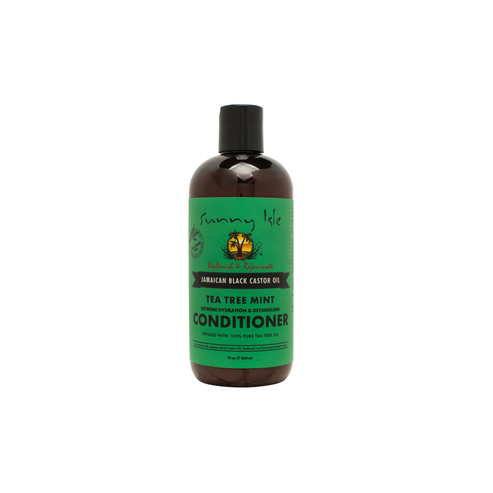 Black Jamaican Castor Oil Tea Tree Mint Conditioner 12Oz - Hydrating, Nourishing, Refreshing, Scalp Care, Natural Ingredients