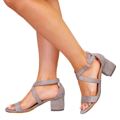 Grey block heel sandals uk best sale