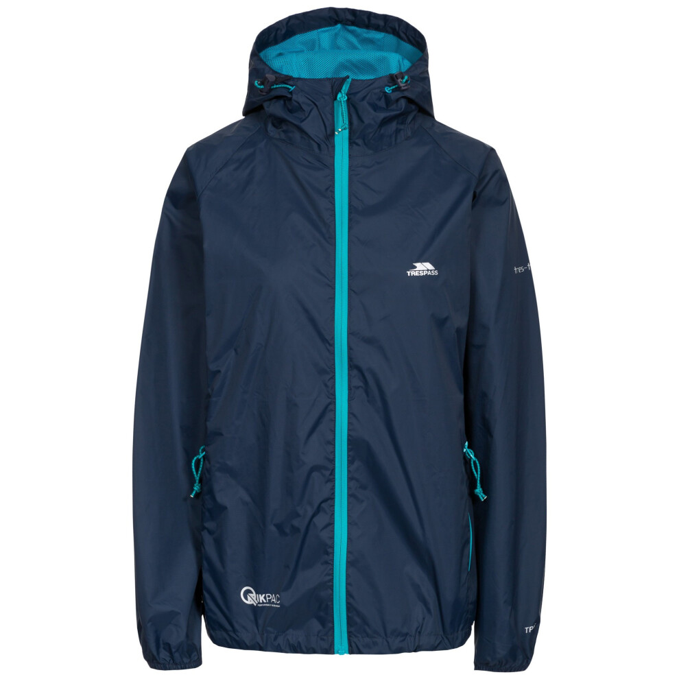 (M, Navy) Trespass Womens/Ladies Qikpac Waterproof Packaway Shell Jacket