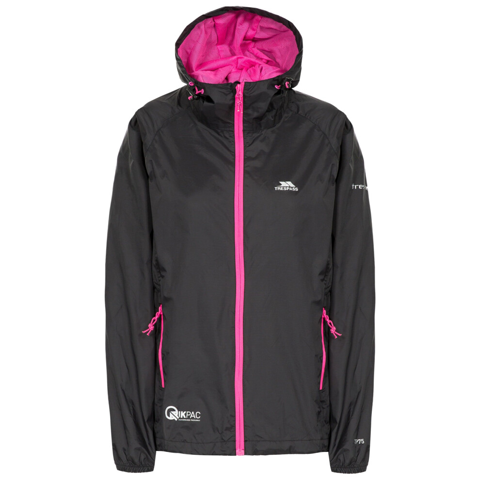 (XXL, Black) Trespass Womens/Ladies Qikpac Waterproof Packaway Shell Jacket