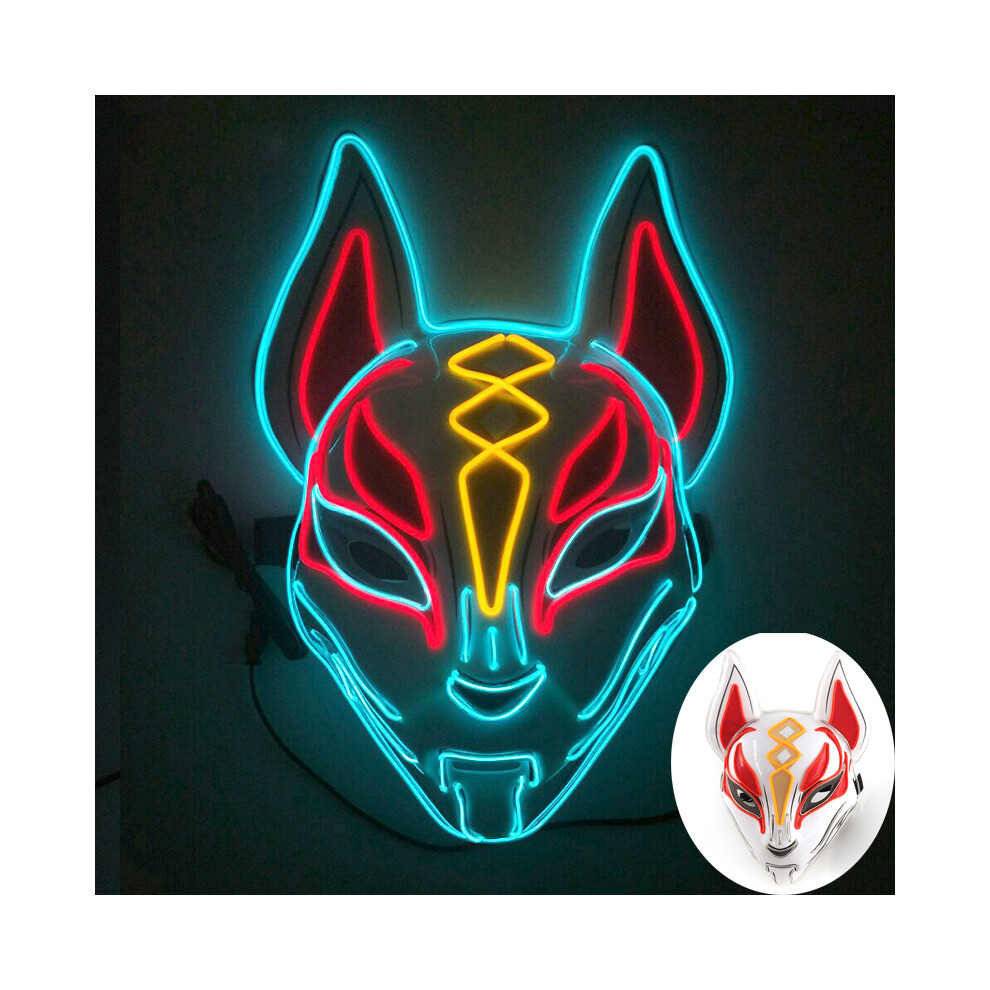 (Type 2) Halloween Glowing Face Mask for Men and Women,LED Fox Mask,Game Theme Mask-image-OPC-PF57WVB-NEW