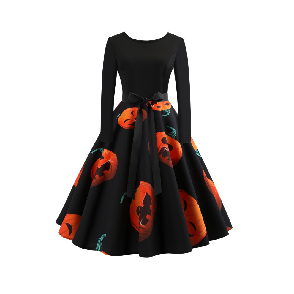 Srj Star (8, L) Halloween Cosplay Costume Props Fancy Pumpkin Womens Dress Long Sleeve