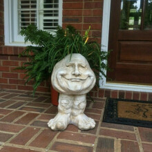 (2) Muggle Face Flowerpot Ornament Creative Resin Succulent Plant Planter Pot Figurines