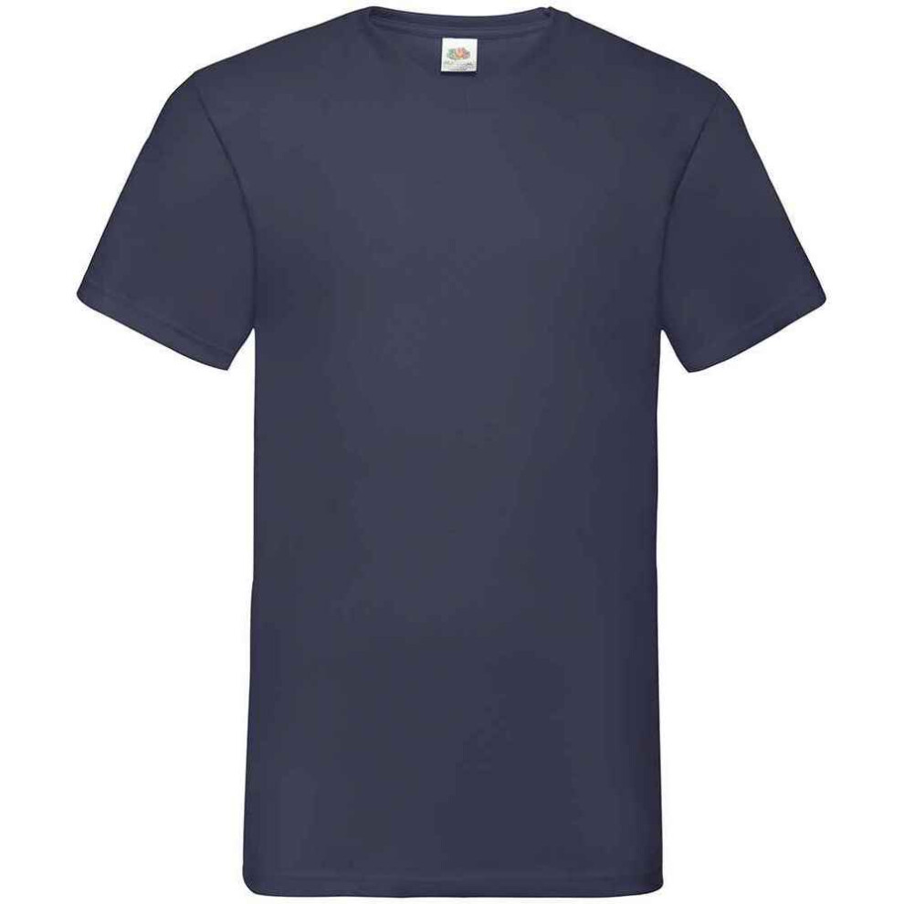 (L, Deep Navy) Fruit Of The Loom Mens Valueweight V Neck T-Shirt