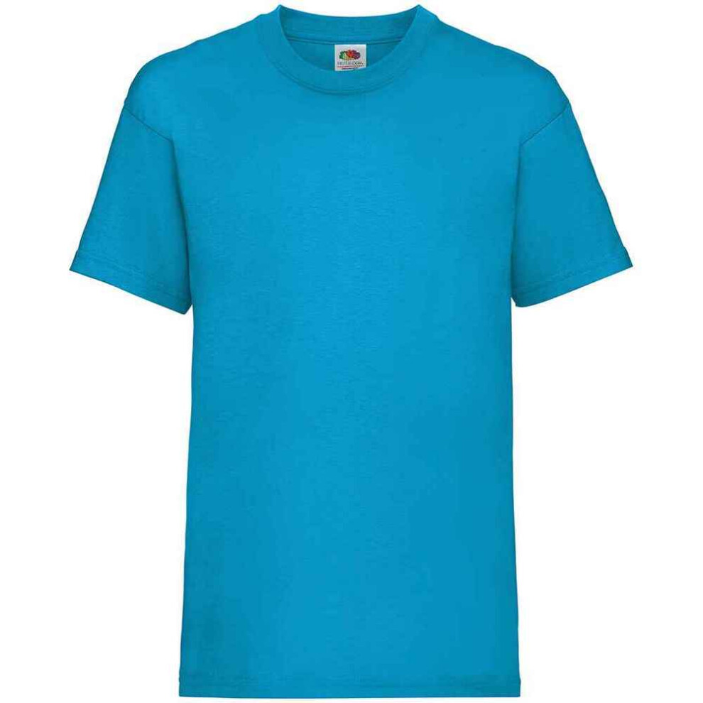 (14-15 Years, Azure Blue) Fruit of the Loom Childrens/Kids Valueweight T-Shirt