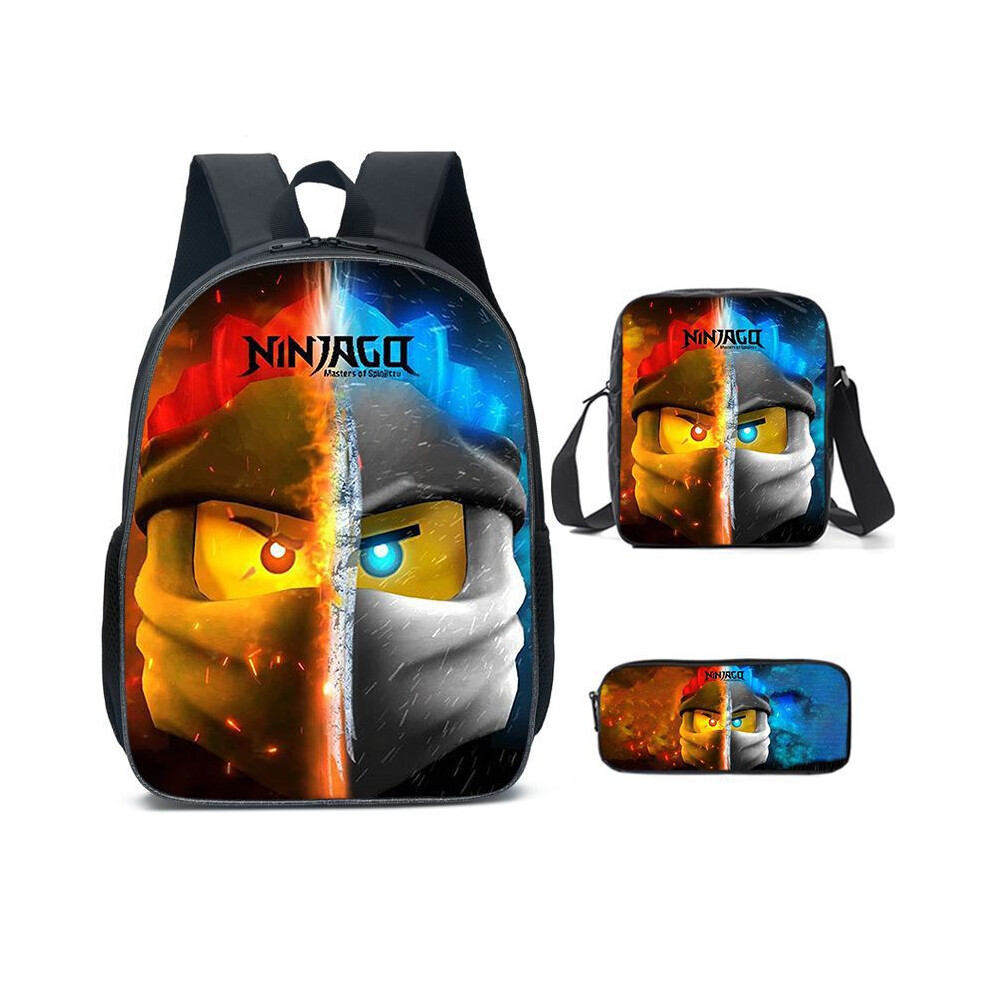 (C) 3Pcs Anime Ninjago Backpack Large Capacity For Kid