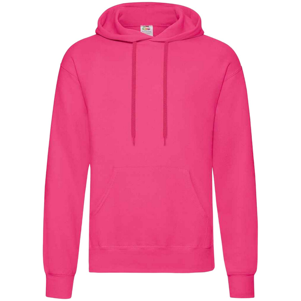 (XL, Fuchsia) Fruit Of The Loom Unisex Adults Classic Hooded Sweatshirt