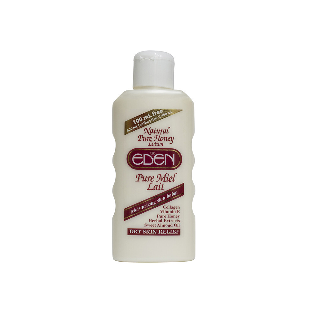 Eden Natural Pure Honey Lotion 500ml | Instant Lasting Relief to Dry Skin | Smoothing Moisturizer for Hands & Body