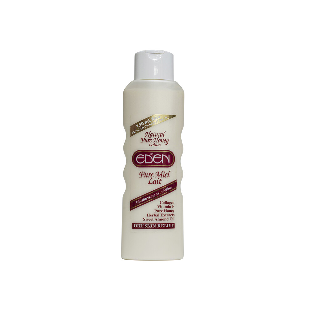Eden Natural Pure Honey Lotion 750ml | Collagen, Vitamin E & Sweet Almond Oil | Hand & Body Moisturizer | Dry Skin Relief