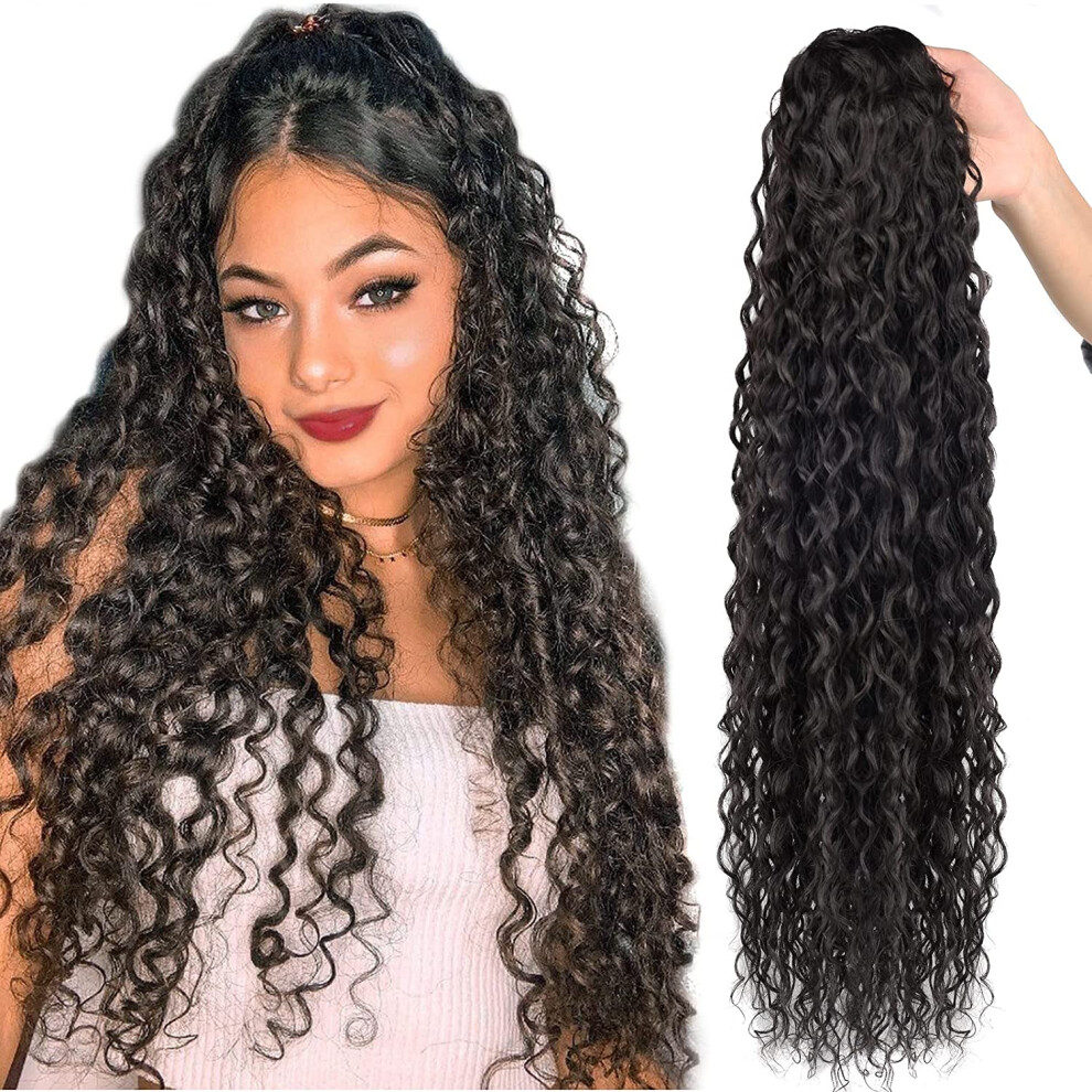Yetp Star Unisex Not,Specified (2, 24Inches) Synthetic Long 22Inch Water Wave Curly Ponytail Extensions Clip In Drawstring Ponytail Wig
