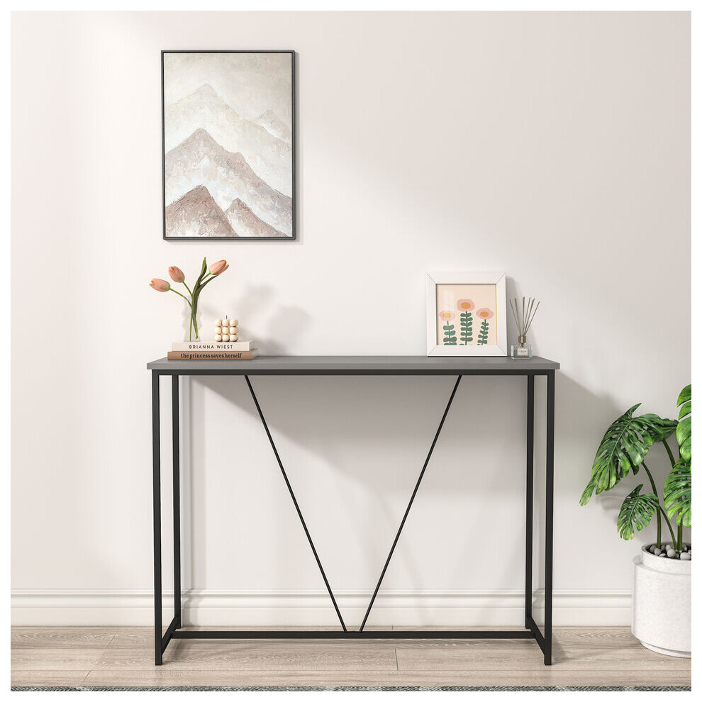 Urbn Living (Cool ) Wooden Console Table Living Room Slim Display Shelf Hallway Entryway Grey