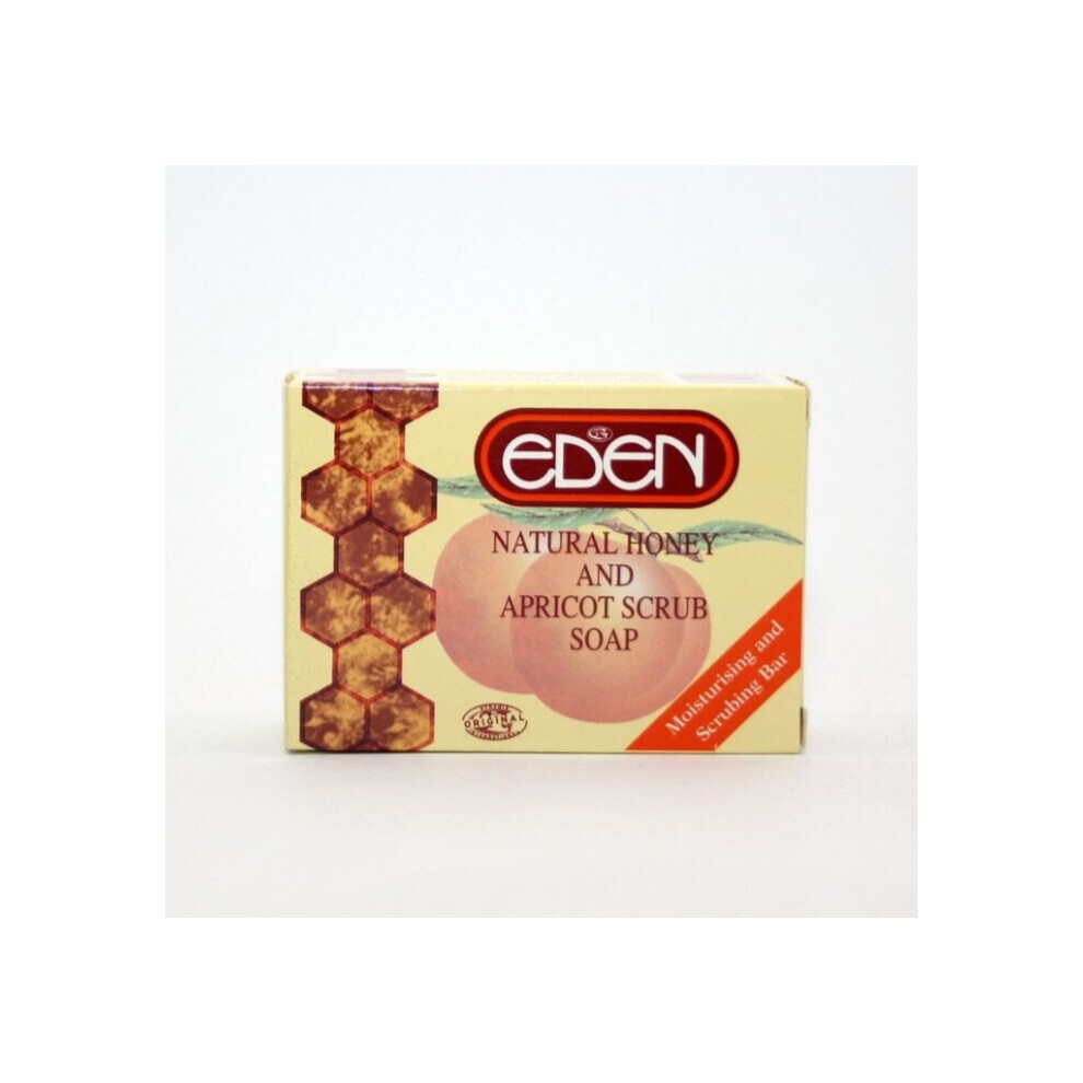 Eden Natural Honey & Apricot Scrub Soap 150g | Moisturising & Scrubbing Soap Bar Cleaner