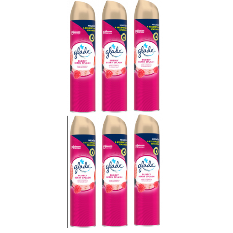 Glade Bubbly Berry Splash Fragrance (6x 300ml) Tins Air Freshener Room Sprays