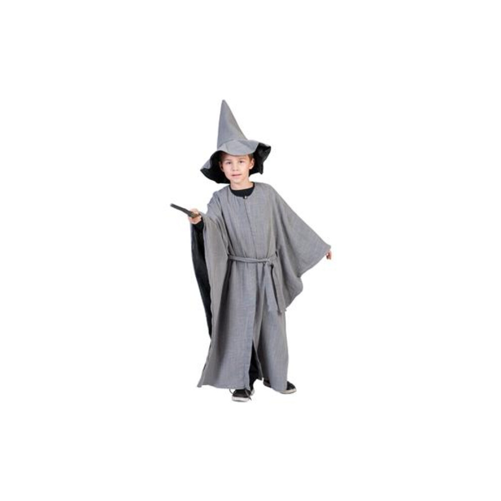 (Age 10-12) Kids Grey Wizard / Gandalf inc Hat