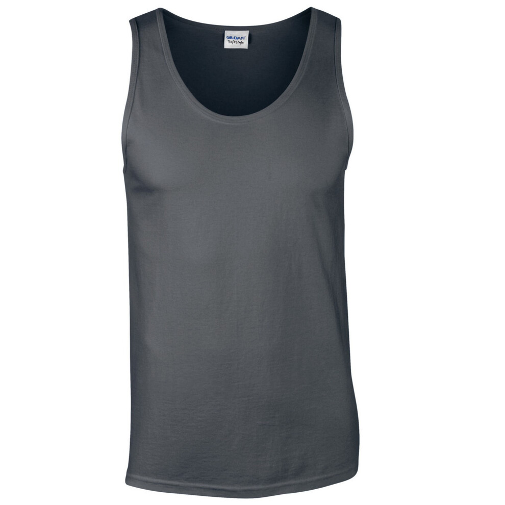(M, Charcoal) Gildan Unisex Adult Softstyle Tank Top