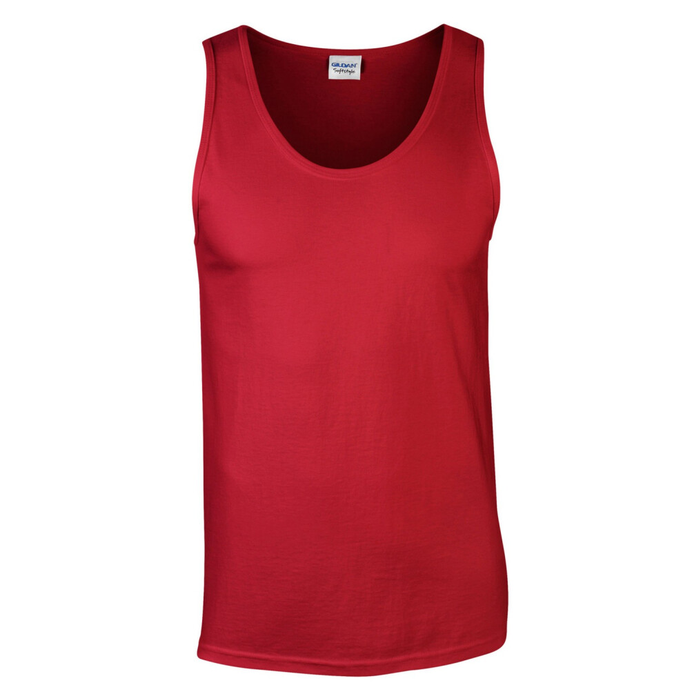 (XL, Red) Gildan Unisex Adult Softstyle Tank Top
