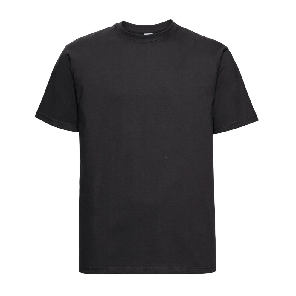 (L, Black) Russell Mens Classic Combed Cotton Heavyweight T-Shirt