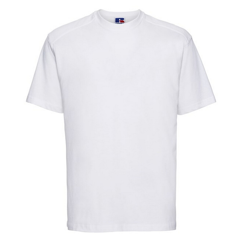 (XS, White) Russell Mens Heavyweight T-Shirt