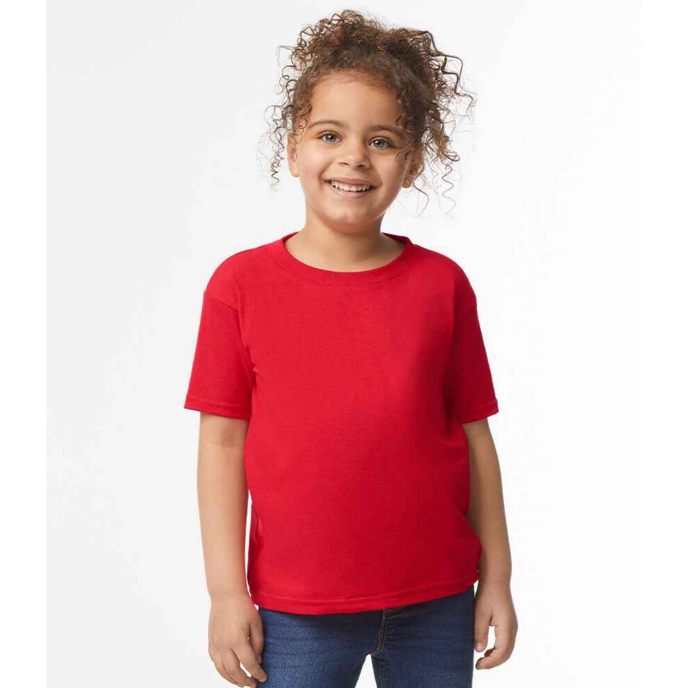 (3 Years, Red) Gildan Childrens/Kids Plain Cotton Heavy T-Shirt