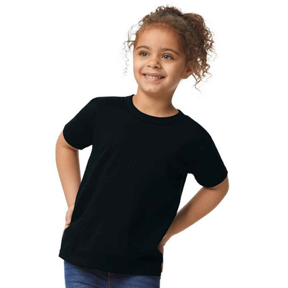 (4 Years, Black) Gildan Childrens/Kids Plain Cotton Heavy T-Shirt