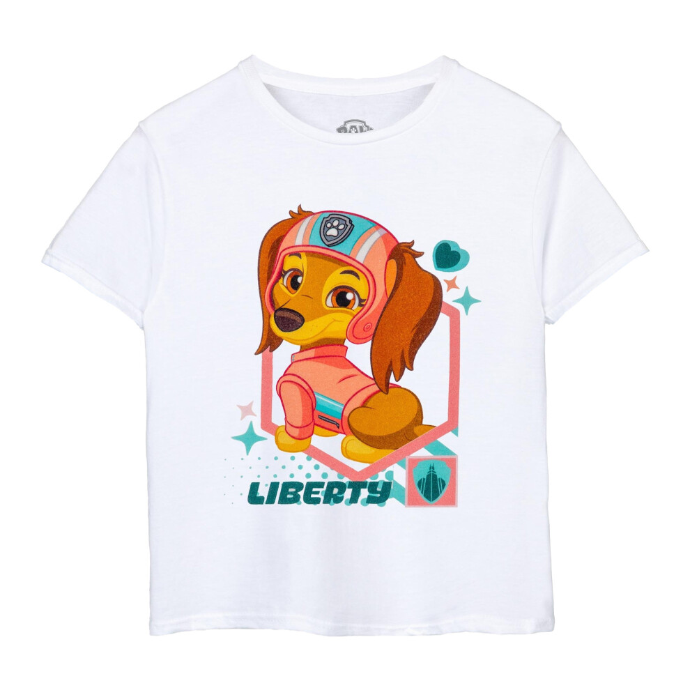 (5-6 Years, White) Paw Patrol Girls Liberty T-Shirt