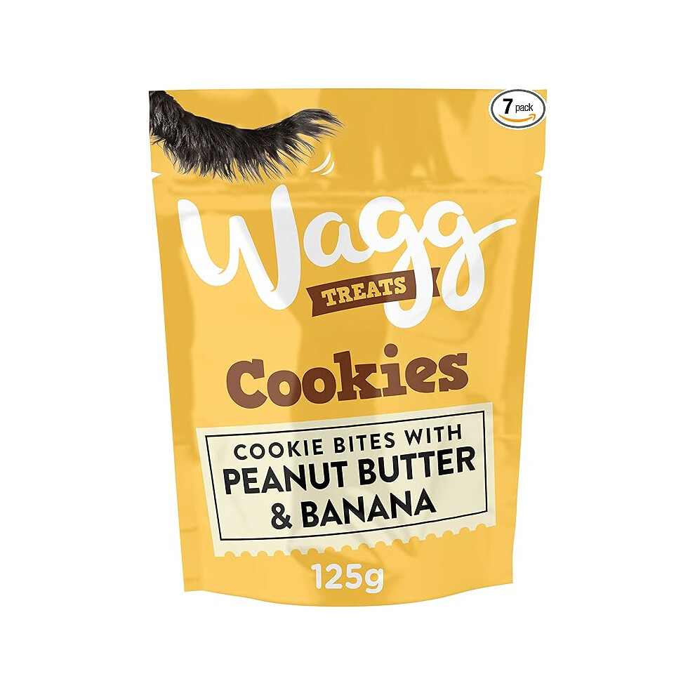 Wagg Cookie Bites Peanut Butter & Banana Dog Treats 125G (Pack Of 7) - Oven Baked