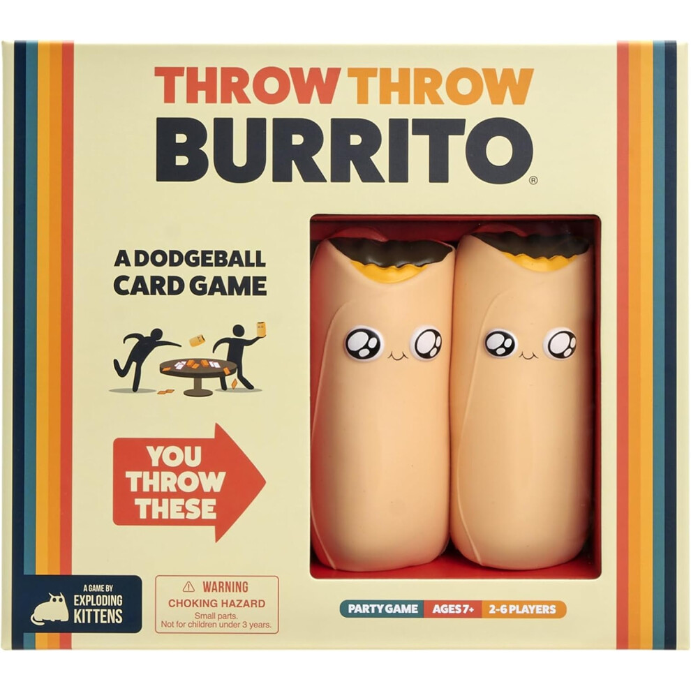 Throw Throw Burrito Card Game by Exploding Kittens - A Dodgeball Card Game - Fun Family Card Games for Adults, Teens & Kids, 2-6 Players