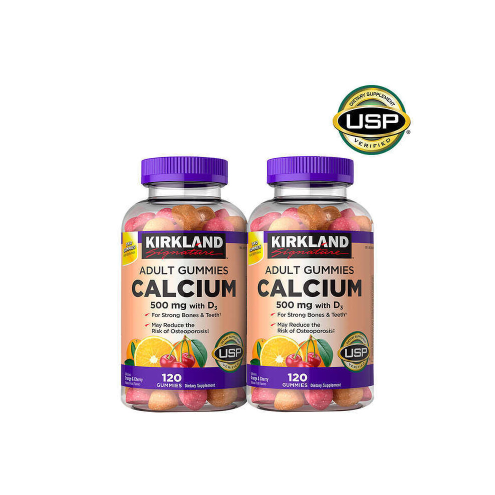 Kirkland Signature Calcium 500 mg with D3 & Zinc, 240 Adult Gummies