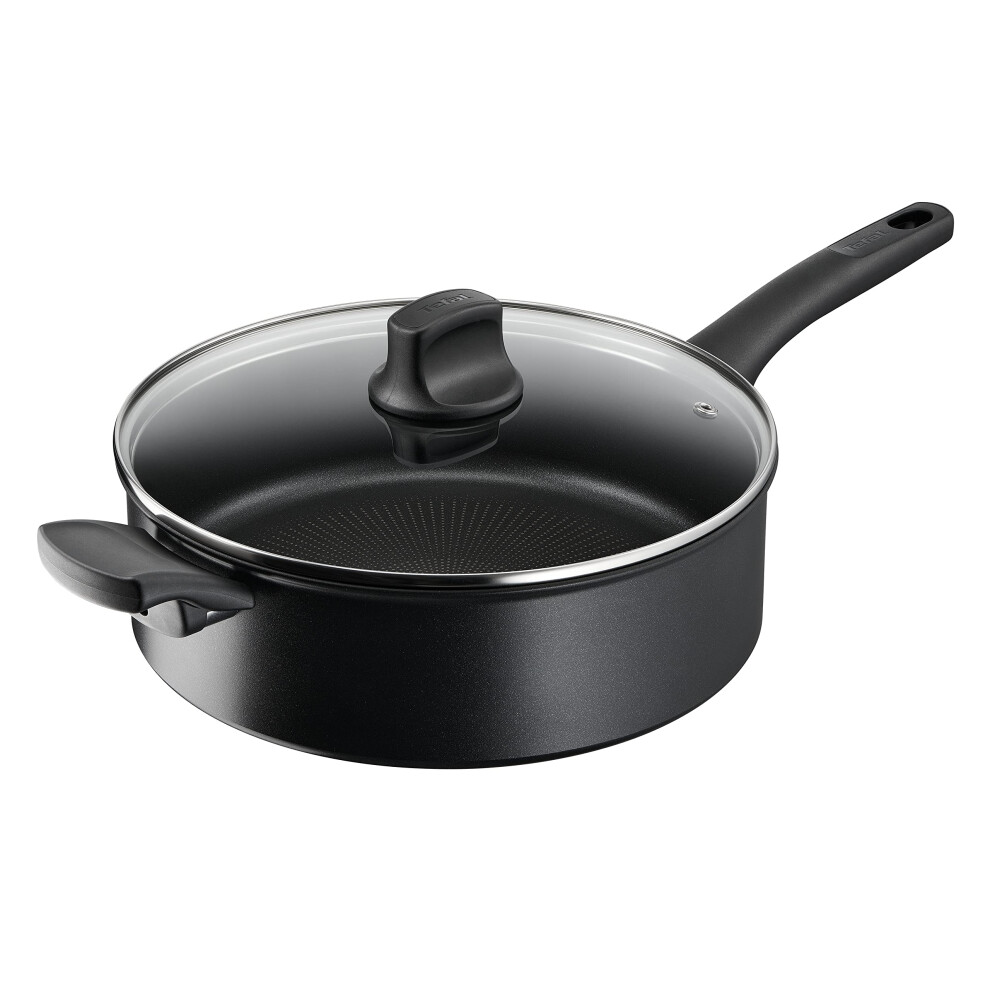 Tefal G28837 Hard Titanium On SautÃ© Pan with Lid, 28 cm, Aluminium, Safe Non-Stick Coating, Thermal Signal Temperature Indicator