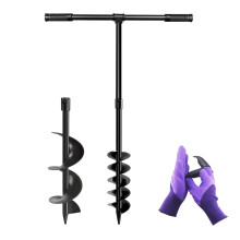 LONGRUN Garden Auger Spiral Drill Bit, 10cm & 15cm Auger Fence Post Hole Drill, Garden Planting Auger, Earth Auger Digger