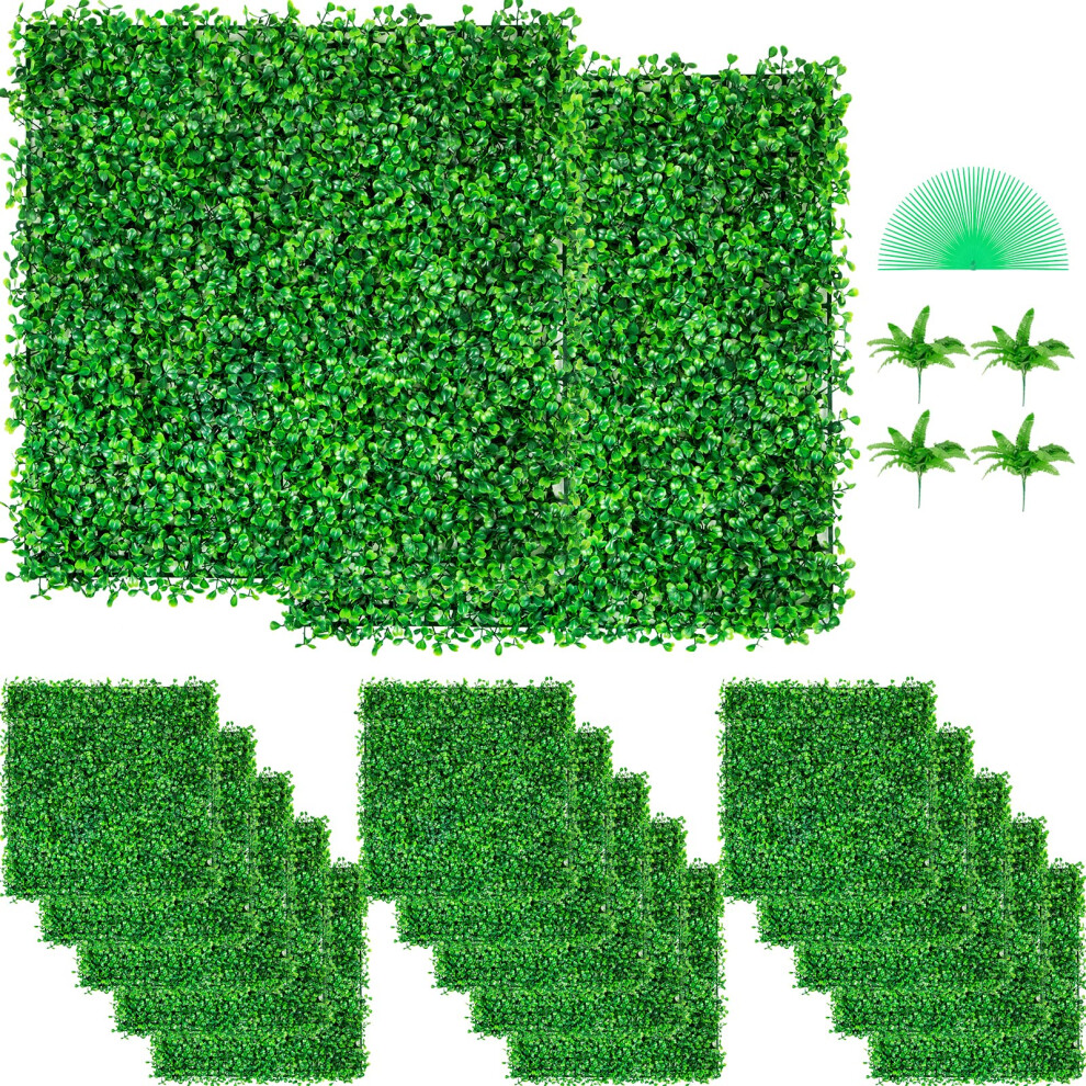 VEVOR Artificial Boxwood Panel UV, Boxwood Hedge Wall Panels, Artificial Grass Backdrop Wall 4 cm Green Grass Wall