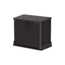 Duramax Cedargrain StoreAway 850L Plastic Garden Storage Shed - Outdoor Storage Shed, Wheelie bin box, Durable Construction