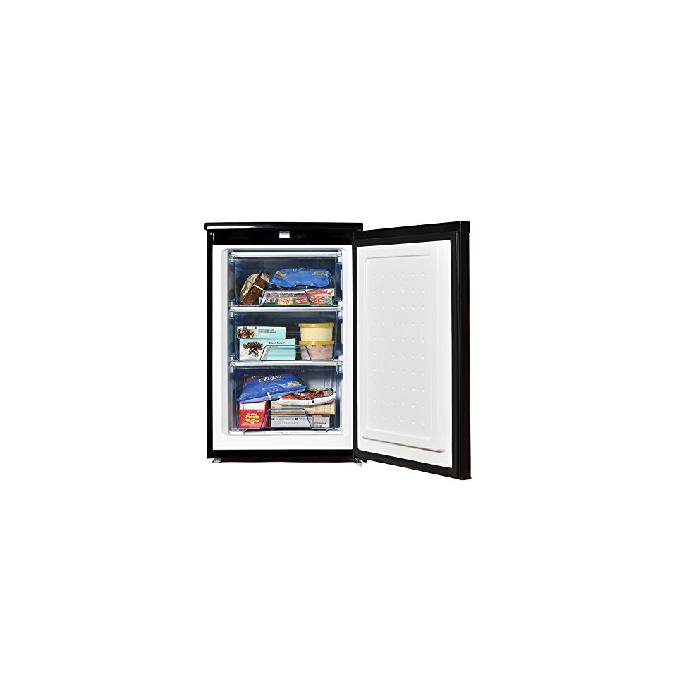 Igenix IG355B Freestanding Under Counter Freezer with 3 Large Drawers, Reversible Door, 88 Litre Freezer Capacity, 55 cm Wide, Black