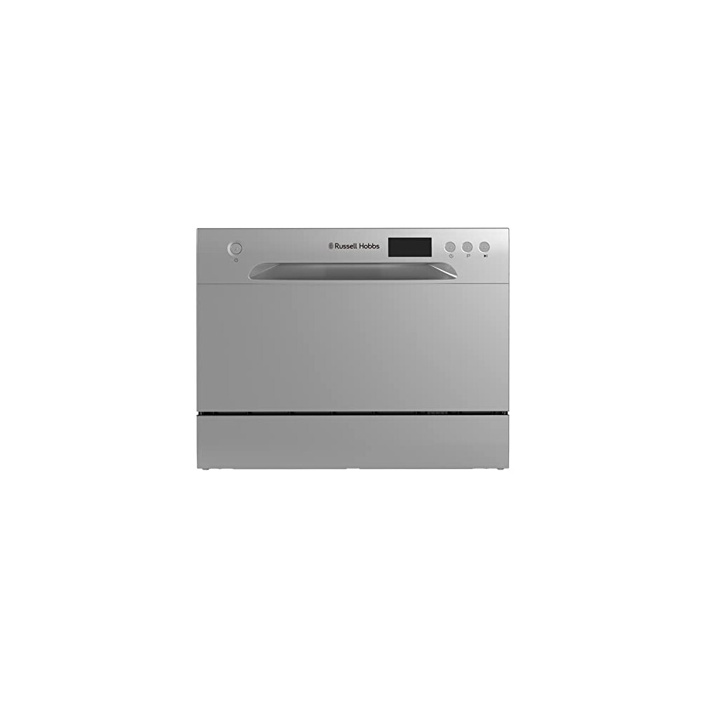 Russell Hobbs RHTTDW6S Freestanding Compact Dishwasher, Eco mode, 6 place settings, Noise level: decibels 52 (Energy Class F), Silver