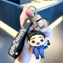 (Gomez) Addams Collectible Family Keychain In Silicone Ideal For Halloween And More